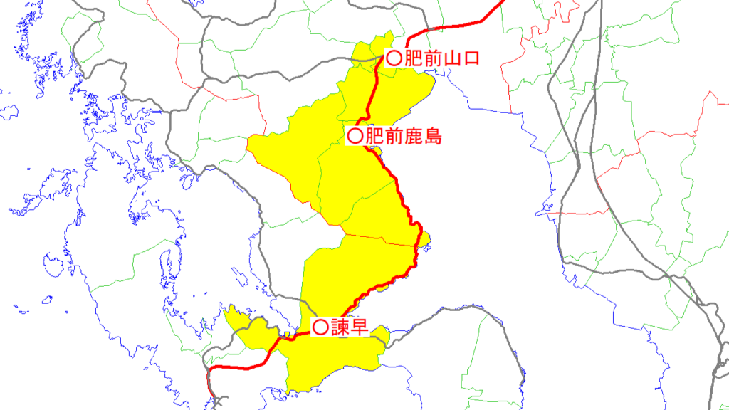 長崎本線の並行在来線区間と沿線自治体