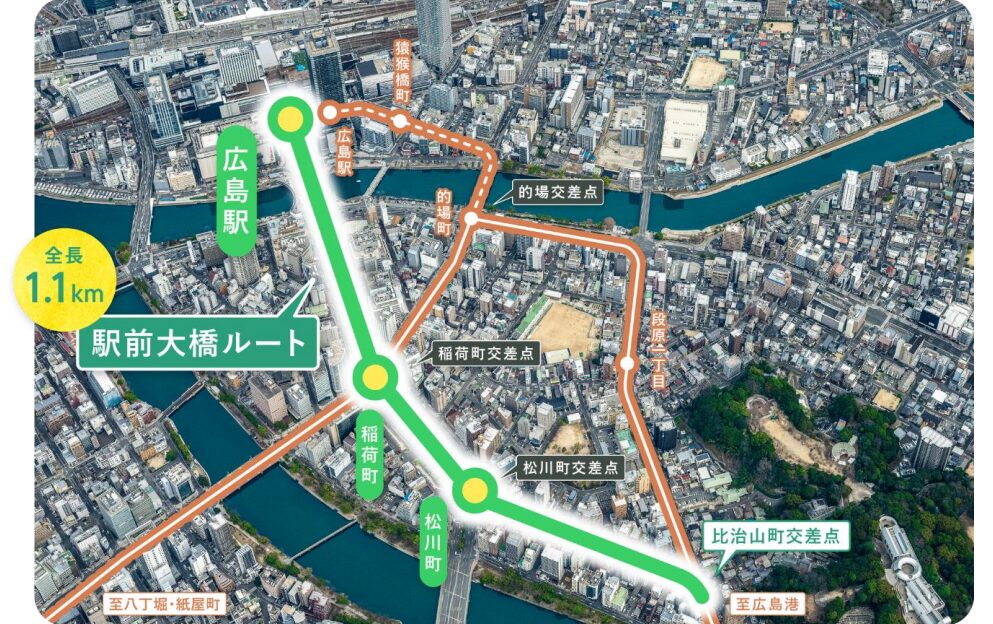 広島駅周辺の新ルート