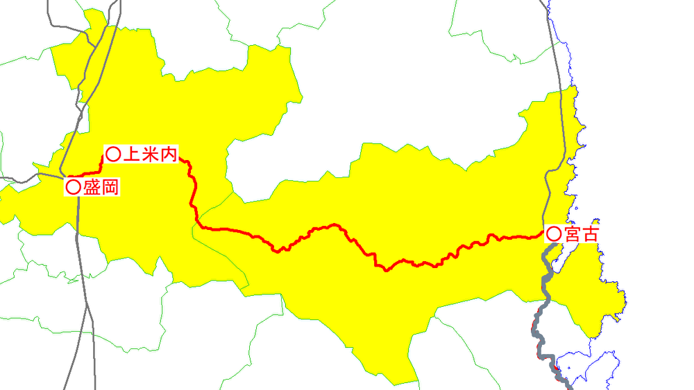 山田線と沿線自治体